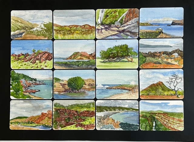 Diane Mah Landscape vignettes 2024 Watercolour 53cm x 71 cm $2400